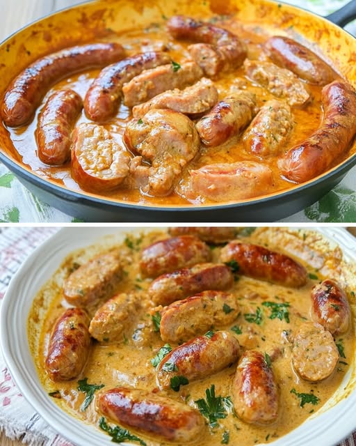 Bratwurst skivor läckra – helt enkelt läckra. Recept