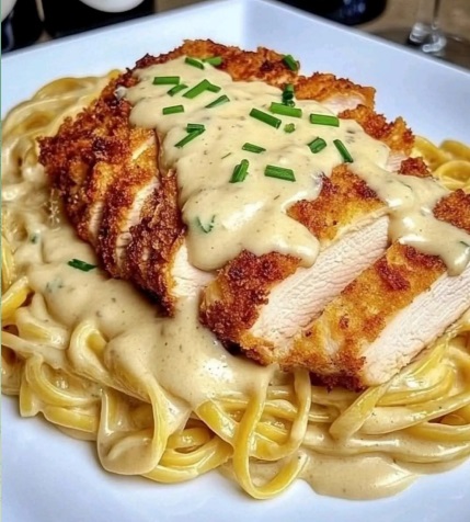 Crispy Chicken med krämig pasta