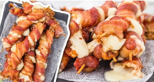 Nashville Hot Bacon-Wrapped Mozzarella Sticks