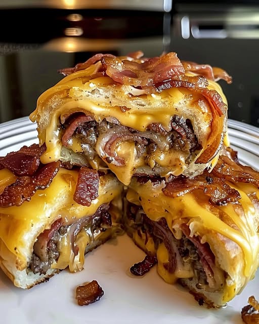 🥓 Vitlökssmöriga Bacon Cheeseburger Rollups – ostiga, saftiga och oemotståndliga! Recept