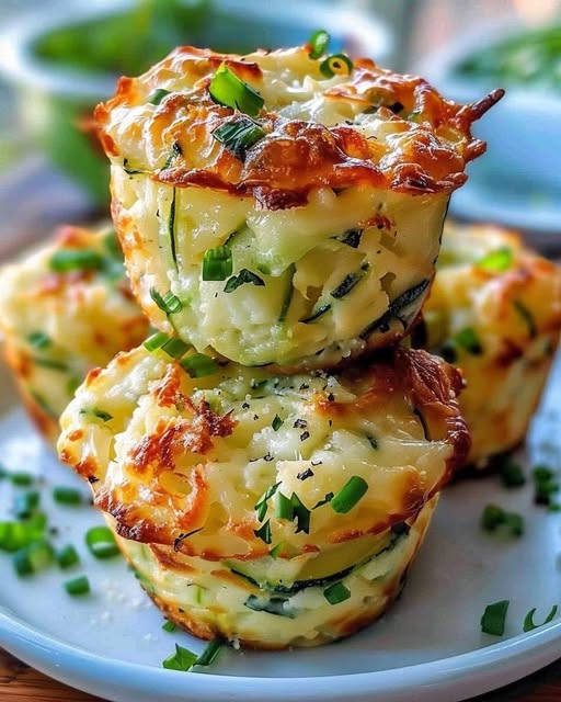 Krispiga Parmesan-Zucchini-Potatismuffins