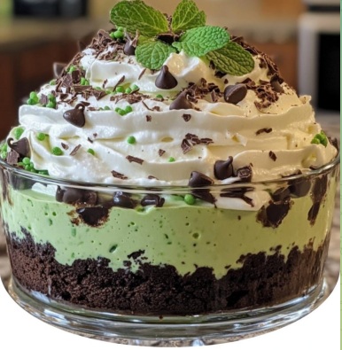 St. Patrick's Day Brownie Trifle