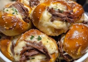 Rökt bringa och ölost i pretzelbomber – det perfekta festsnackset