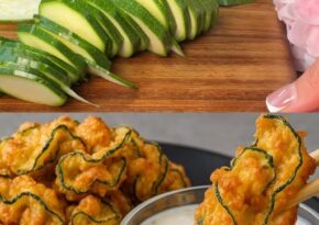 Krispig medelhavszucchini med vegansk tzatziki. Recept