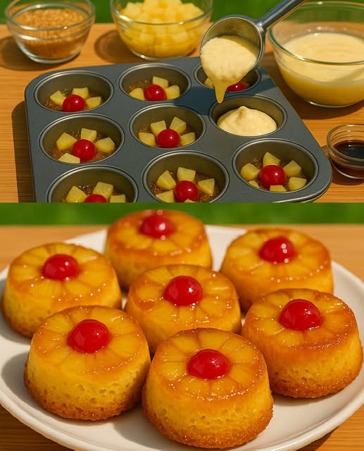 Upp och ner-ananasmuffins