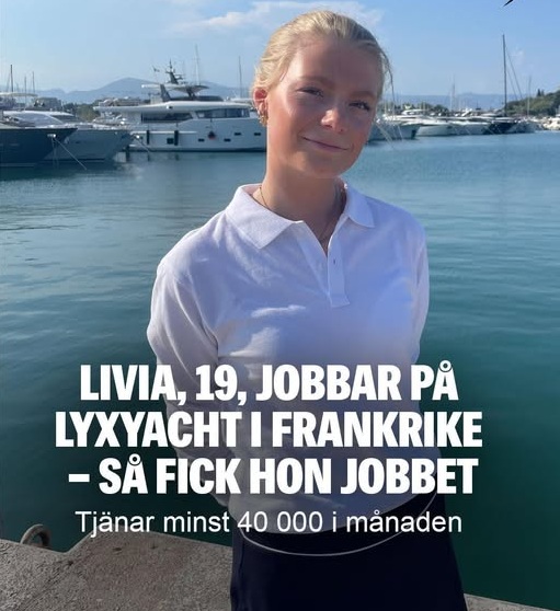 Svenska Livias lyxjobb – bara veckor efter studenten