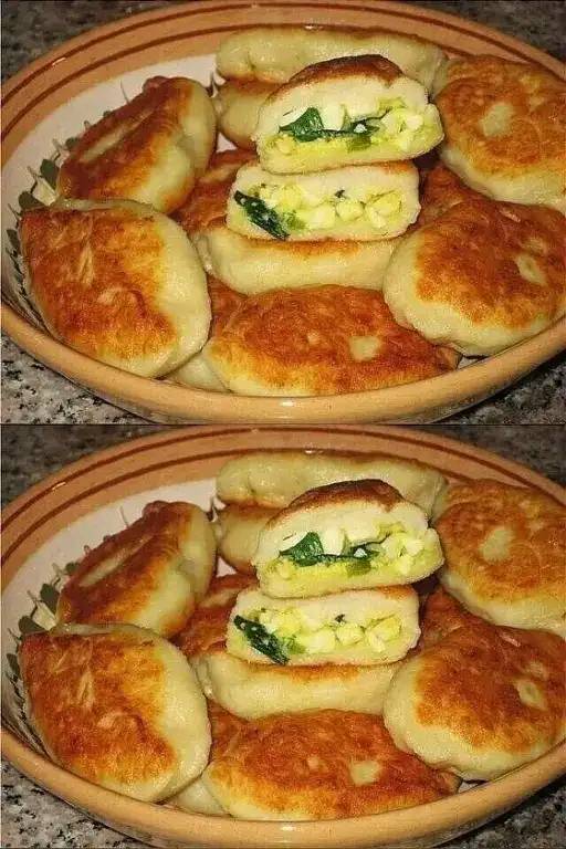 Snabba pajer med salladslök och ägg. Recept