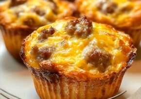 Muffins med frukostkorv, ägg och ost. Recept