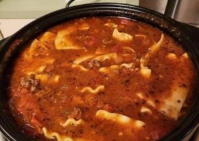 Lasagnesoppa i en gryta. Recept