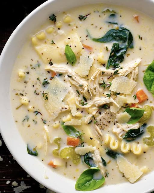 Vit lasagnesoppa med kyckling. Recept