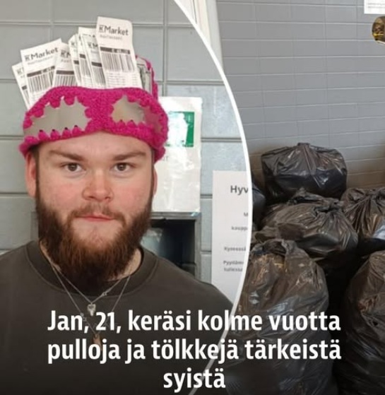 Jan, 21, palautti 7 371 pulloa ja tölkkiä – Tähän hän käyttää rahat