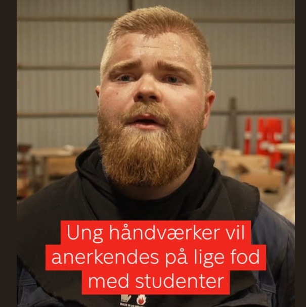 Ung håndværker vil anerkendes på lige fod med studenter