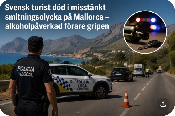JUST NU: Svensk man ihjälkörd på Mallorca