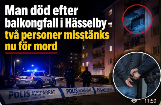 Man död efter balkongfall i Hässelby – två personer misstänks nu för mord
